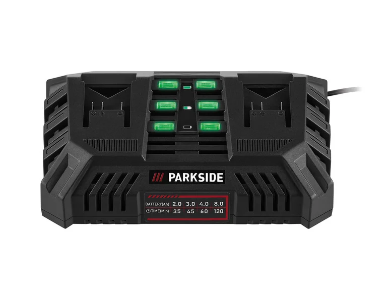 PARKSIDE® Chargeur de batterie double PDSLG 20 B1. 2 x 4.5 A. 20 V