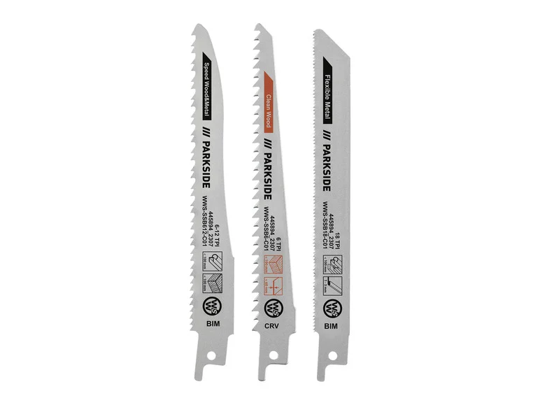 PARKSIDE® Jeu de lames de scie sabre PFSZ 3 B1. 3 pièces