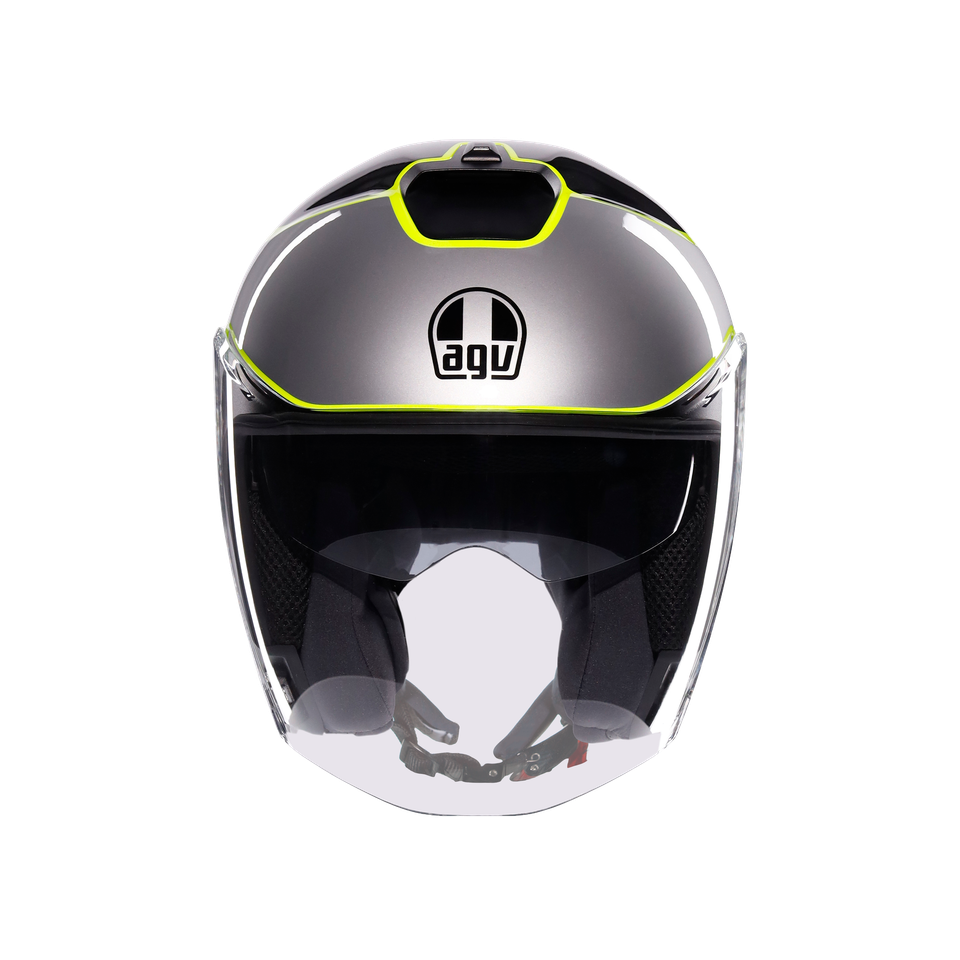 IRIDES DAVAO BLACK/GREY/YELLOW FLUO - MOTORBIKE OPEN FACE HELMET E2206
