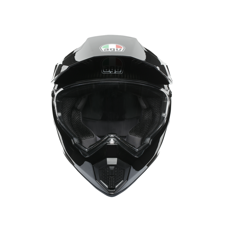 AX9 MONO GLOSSY CARBON - MOTORBIKE FULL FACE HELMET E2206