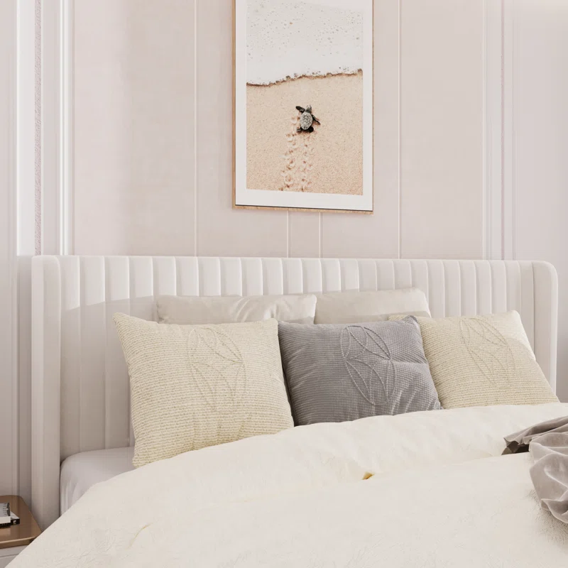 Candler Upholstered Wingback Bed