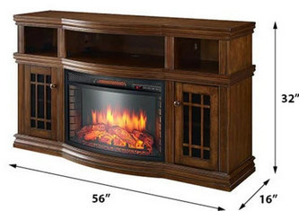 Glendon Electric Fireplace Entertainment Center in Burnished Pecan