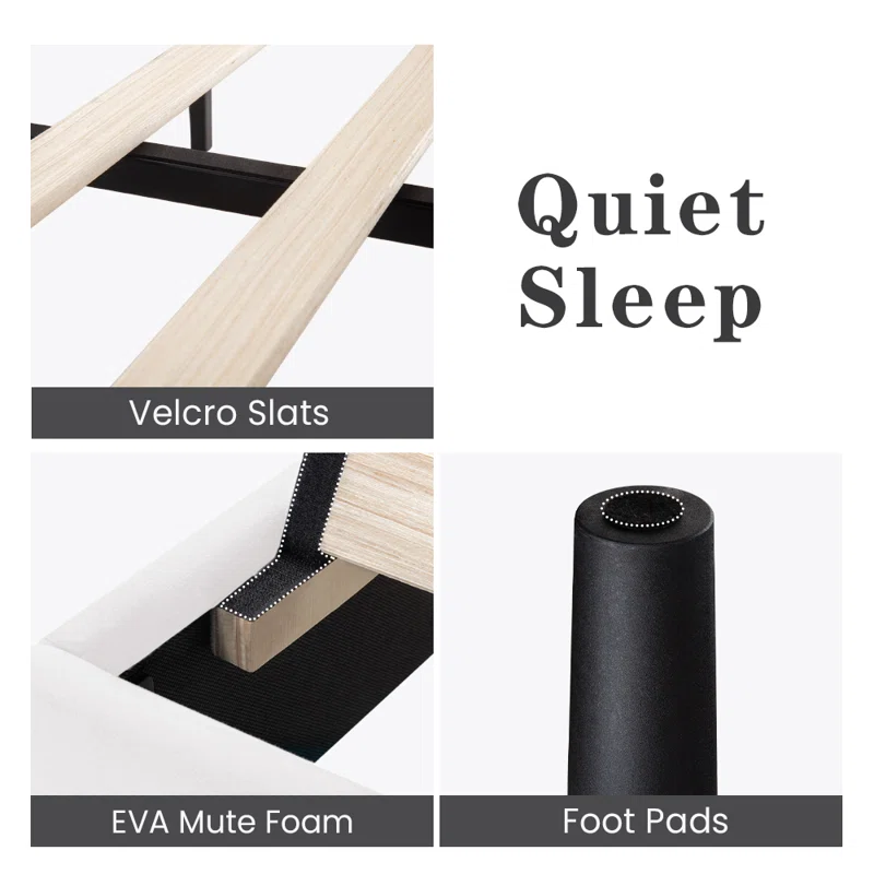 Candler Upholstered Wingback Bed