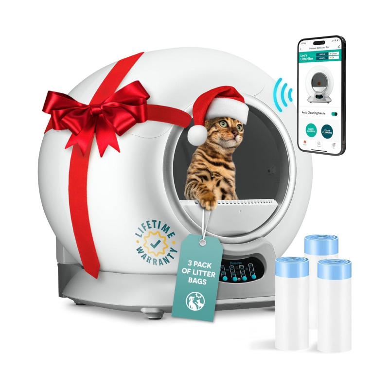Self Cleaning Litter Box, Automatic Cat Litter Box Self Cleaning for Multiple Cats, Robot Automatic Litter Box Scoop Free Covered Ultra Cleaning -Odor Removal -APP Control Smart Litter Box