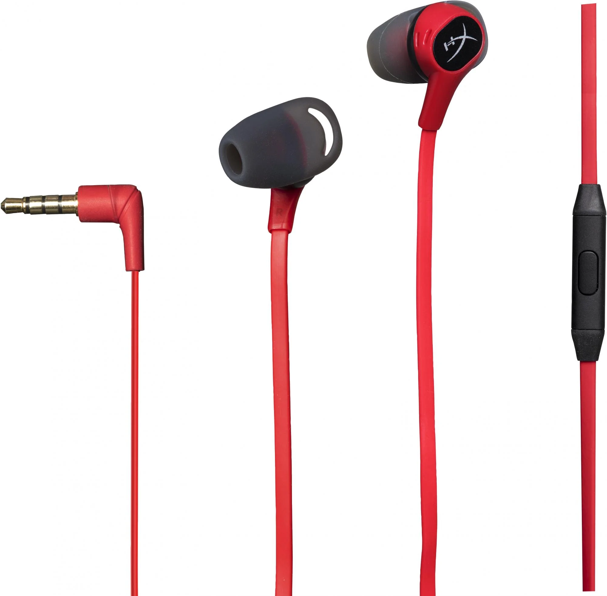 HyperX Cloud Earbuds Kabling Øreproptelefoner Sort Rød