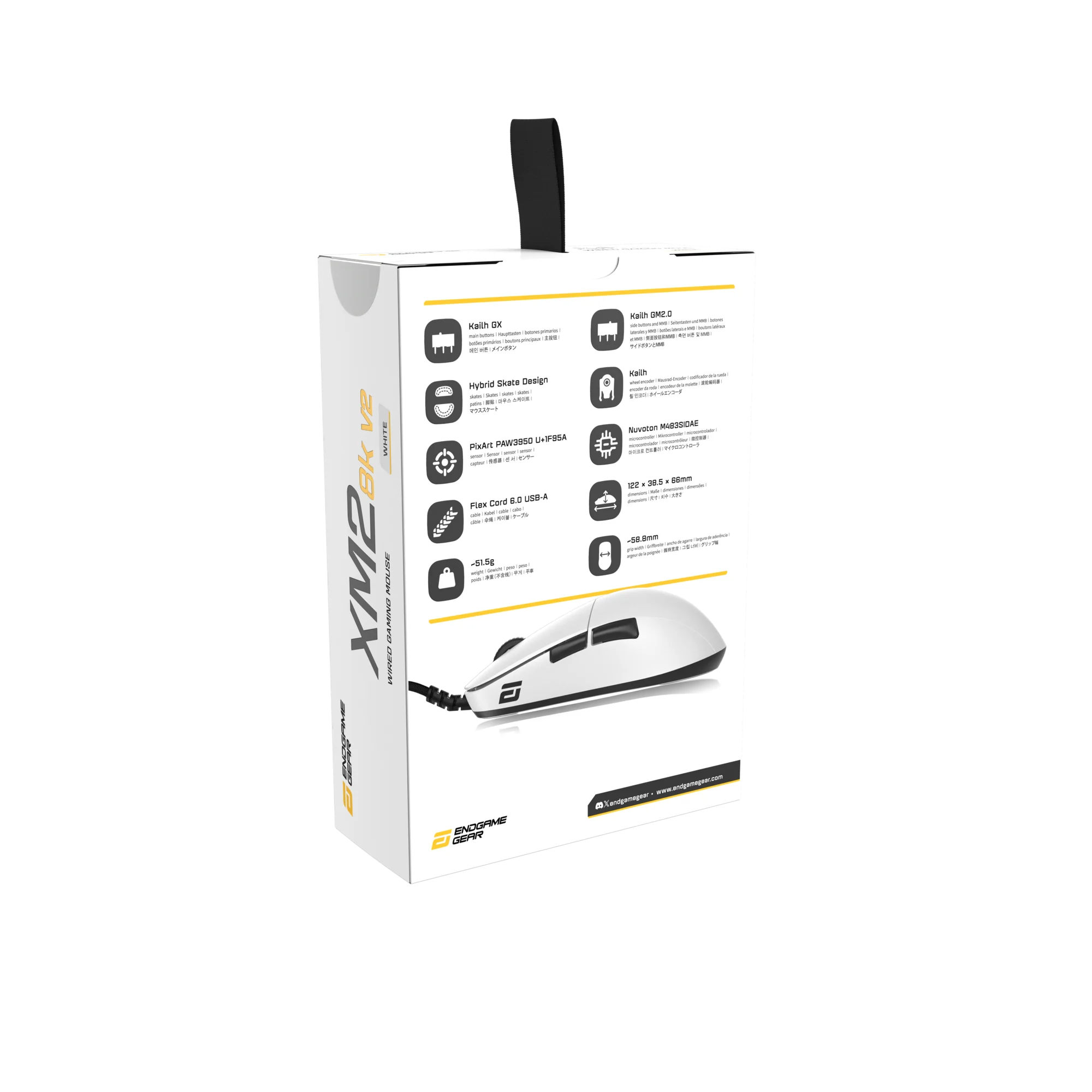 Endgame Gear XM2 8K V2 – Kablet Gaming Mus (Hvid)
