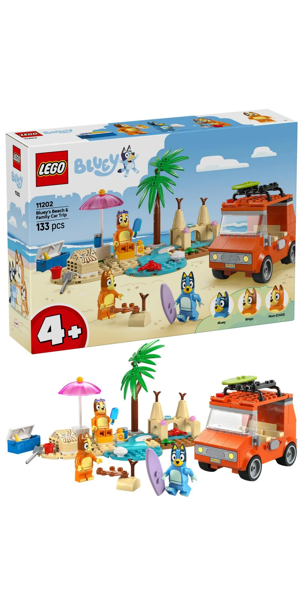 LEGO Bluey – Bluey's Strand- og Familiebiltur