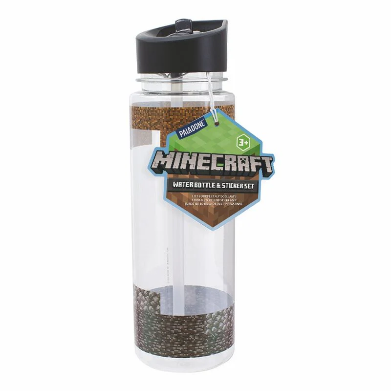 Minecraft-Wasserflasche und Aufkleber-Set