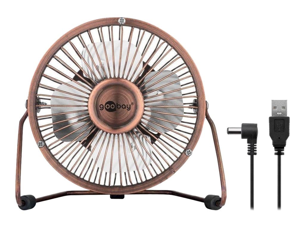 goobay Kühlventilator Tisch Schwarz Braun Silber