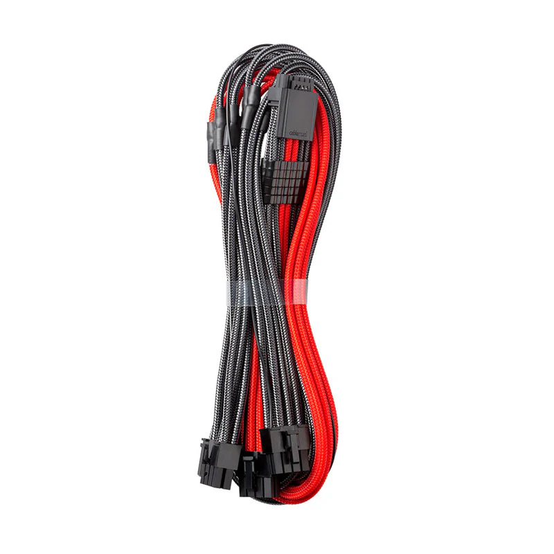 CableMod C-Series Pro ModMesh 12VHPWR auf 3x PCI-e Kabel für Corsair – 60 cm. Carbon/Rot