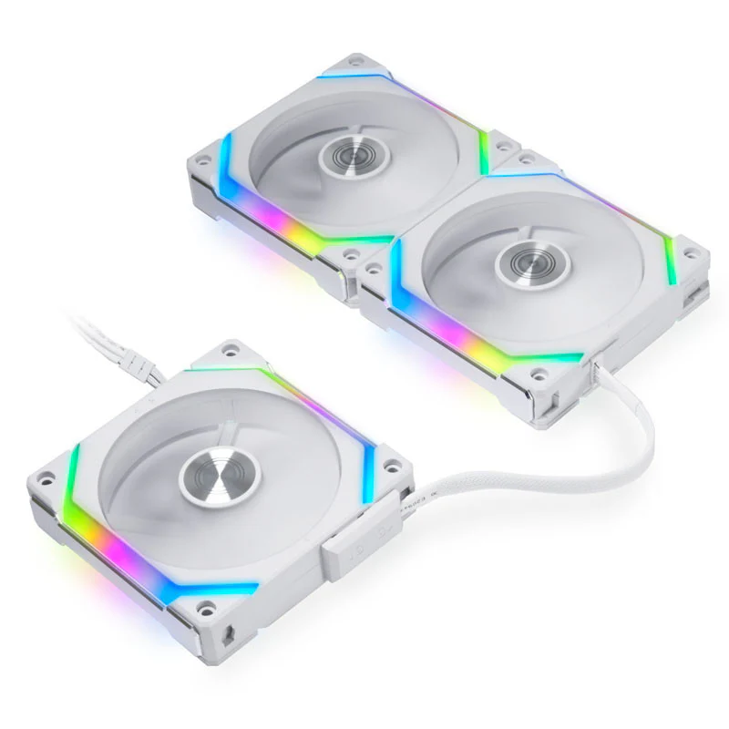 Lian Li UNI FAN SL V2 120 RGB-PWM-Lüfter. 3er-Pack. Weiß – 120 mm. 28 mm Rahmen