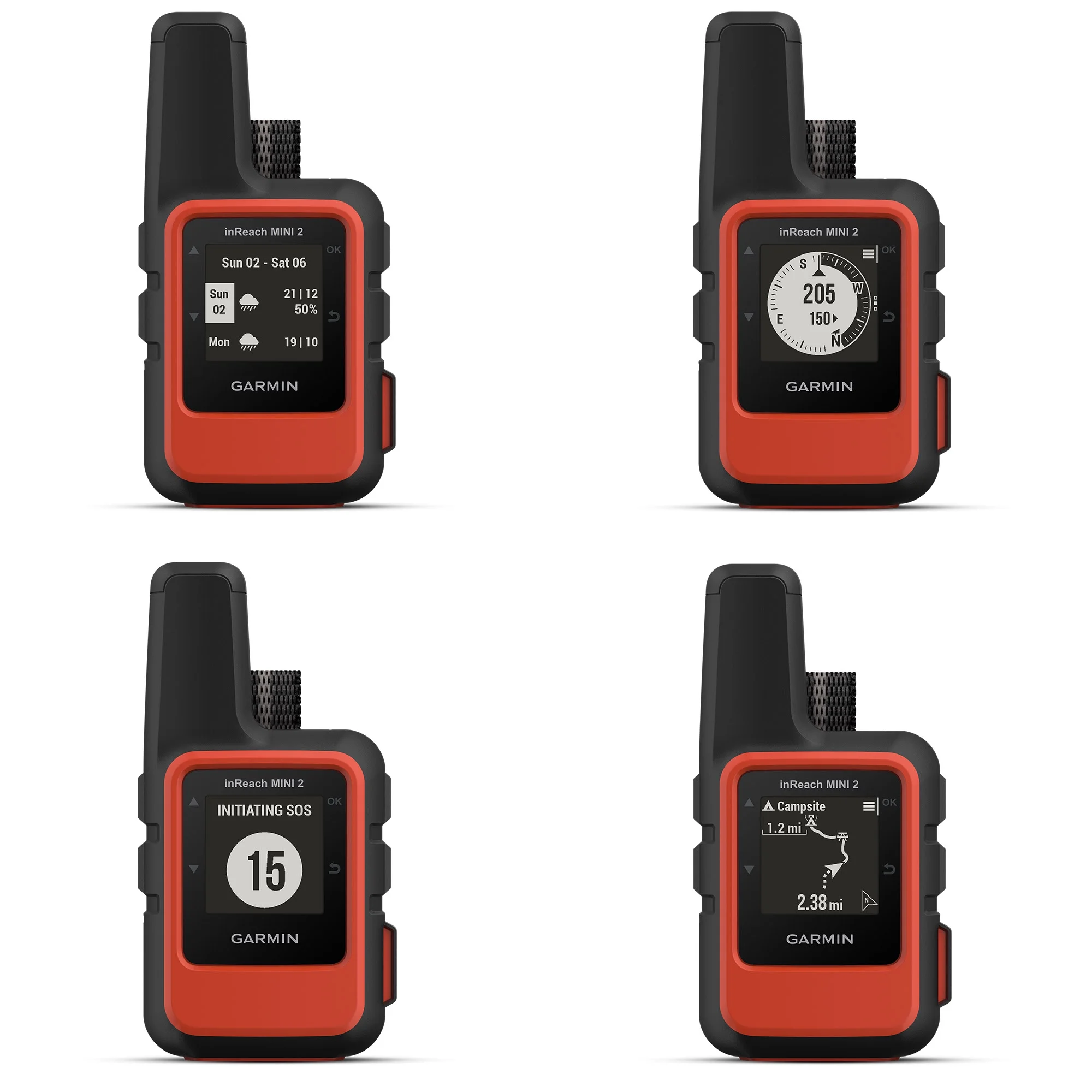 Garmin inReach Mini 2 Compact Satellite Communicator, Lightweight Rugged Design, Portable GPS Handheld For Hiking, Two-way Text Messaging Device Bundle With Accessories (Flame Red)