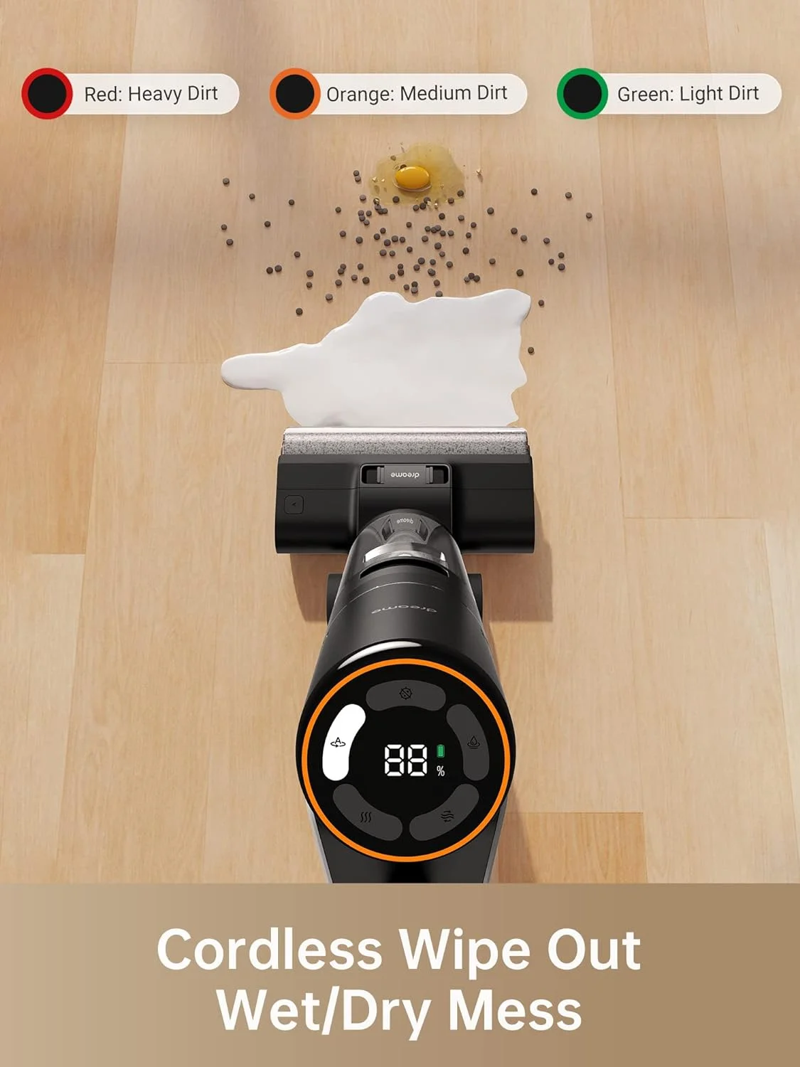 Dreame H12 Pro 900ml, 300W HP Wet Dry Vacuum Cleaner for Hard Floors with Accessories Included