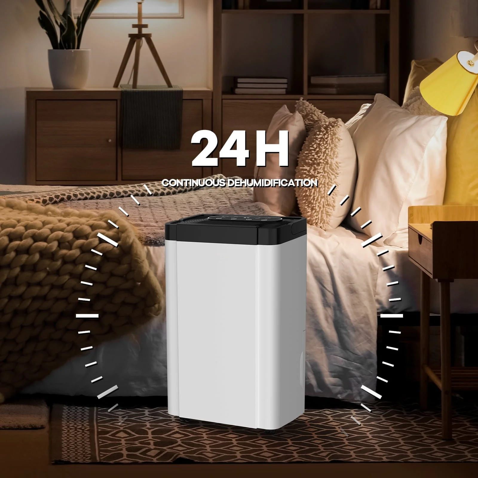 Rocyis 70 Pint 4,500 sq. ft. Dehumidifier for Home, Humidity with Auto Shut off, Auto Drain or Manual Drainage, 0.8 gal Water Tank Capacity for Basements, Bedroom, Bathroom