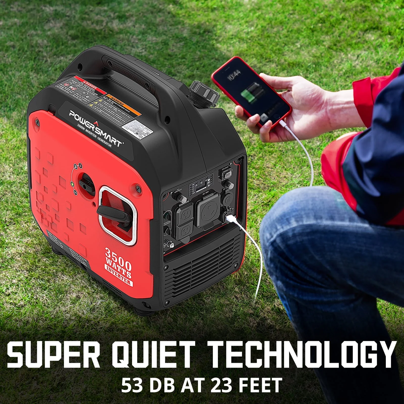 PowerSmart Gasoline Portable Generator, 3500W Gas Powered Inverter Generator ,for Outdoor Camping & Travel, PS5035