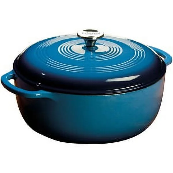 Lodge Enamel Cast Iron 7.5 Quart Dutch Oven, Blue, EC7D33