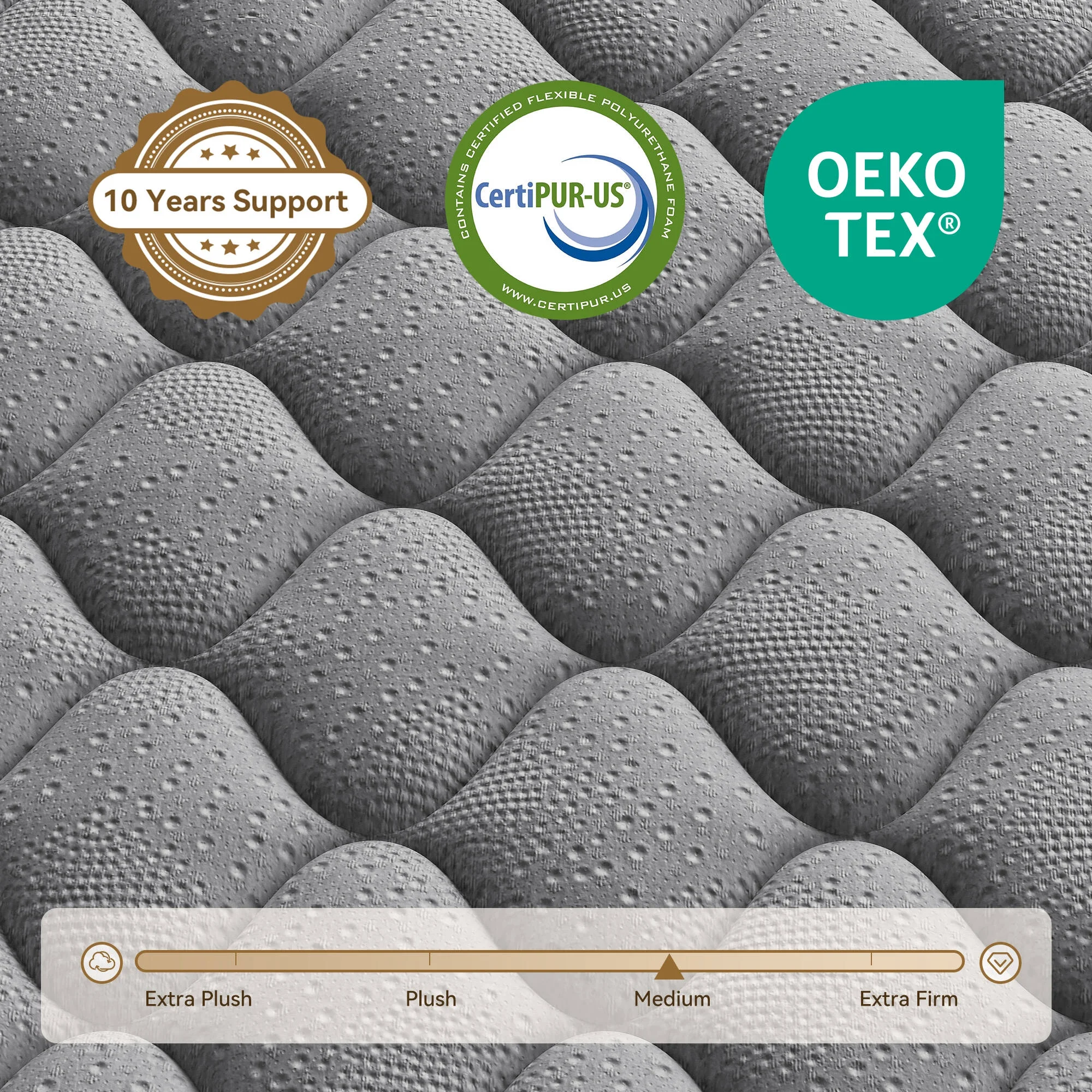 Madevos Queen Mattress 10 inch, Hybrid Mattress in a Box, Memory Foam and Individual Pocket Springs, Pressure Relief, Medium Firm