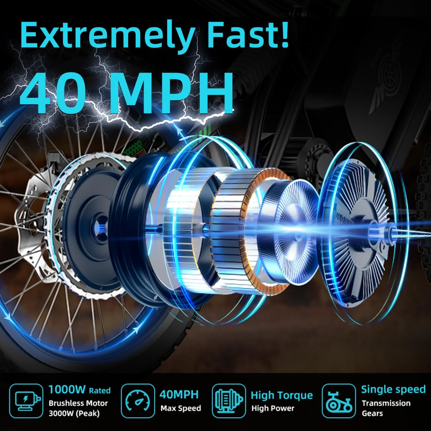 40MPH Electric Bicycle,Dual-Mode Electric Dirt Bike 3000W(Peak)Freego Nova3 Electric Motorcycle Bike for Adults,Mid-Drive Motor, 60V/25Ah Battery,17x3.15 Tire Full Suspension Hydraulic Brake