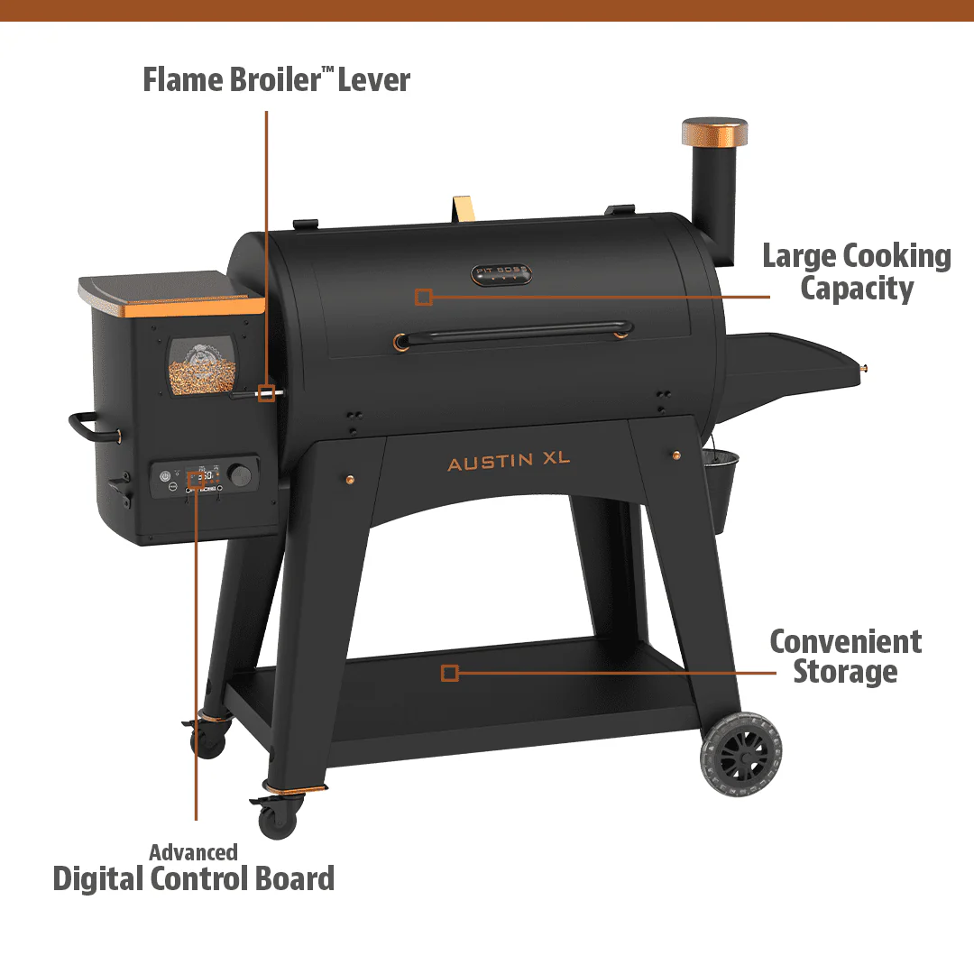 Pit Boss Austin XL 1000 Sq in Wood Fired Pellet Grill and Smoker �?Onyx Series