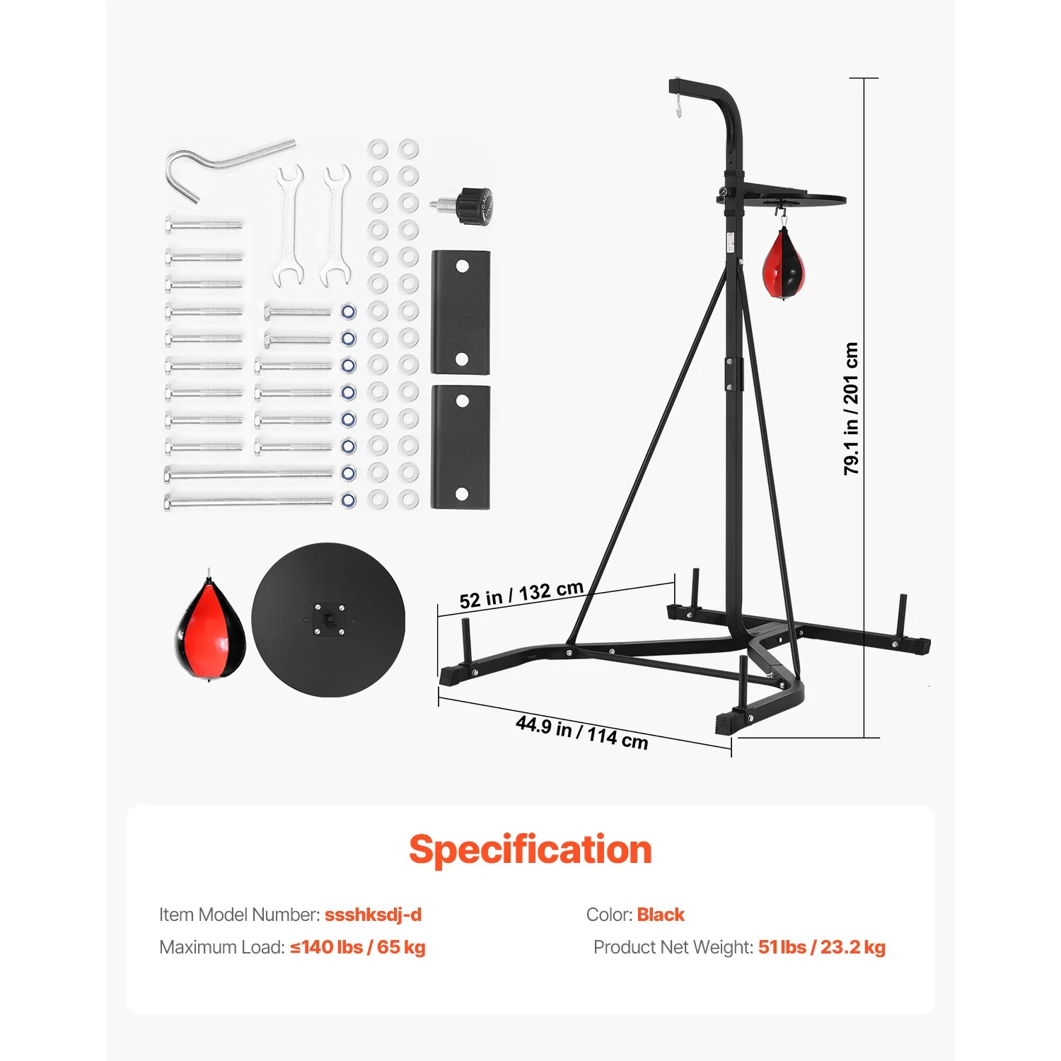 KFFKFF Dual Function Punch Bag Stand, Robust Steel Exercise Gear, Modifiable Elevation for Boxing Bag and Speed Bag Stand, Independent Sandbag Frame, Can Support Up to 140 lbs